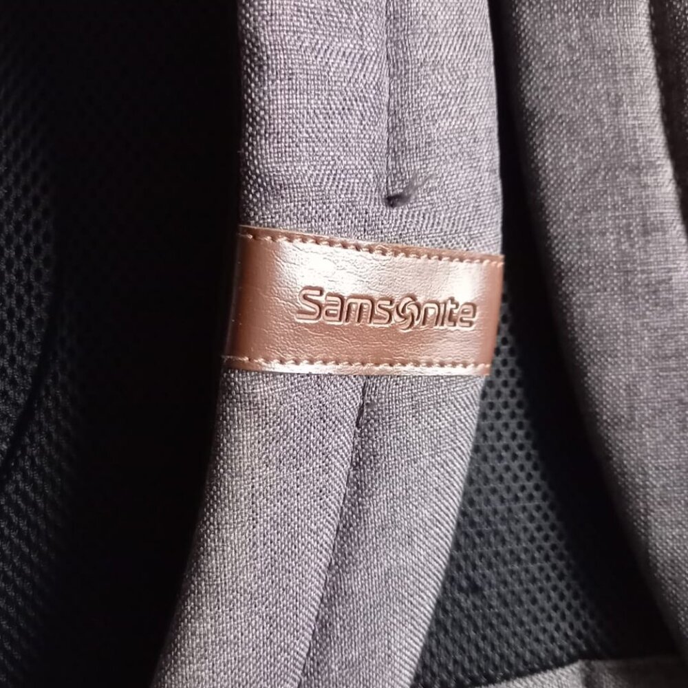 Samsonite grey leather computer backpack, multipo… - image 11